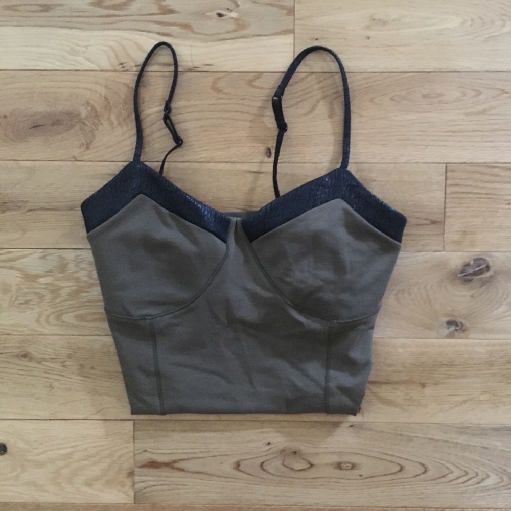 !! SOLD !! Express faux leather trimmed tank